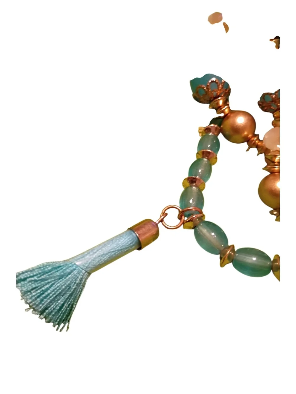 Gold Tone Stretch Bracelets with Aqua Beads – Set of 6 Bracelets. Nwot. OBO